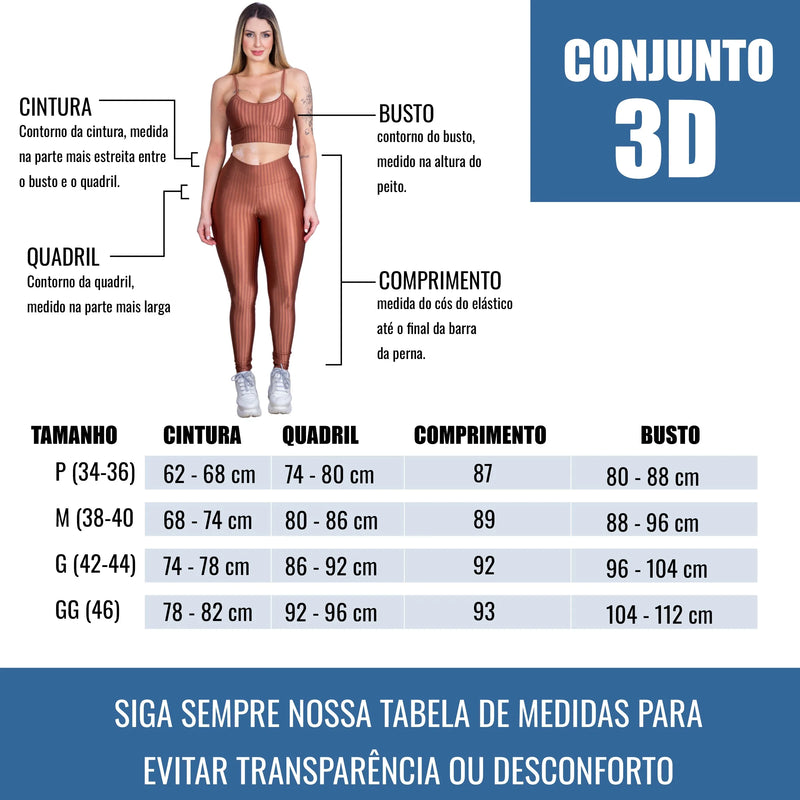 Conjunto Feminino para Academia Calça Legging + Top Alça