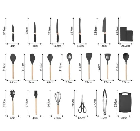 Kit Completo Jogo Utensílios 19pç